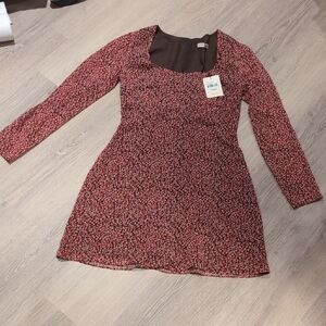 The East Order Alice Mini Dress Brown Red NWT